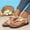Beige, variant on LTTVQM Women's Sandals Metal Accent Toe Loop Elastic Ankle Strap Low Wedge Casual 2026 Summer Shoes Beige 36(US-5.5)