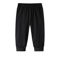 thumbnail image 5 of WERYOUNG Men 3/4 Jogger Capri Pants Workout Gym Below Knee Shorts Zipper Pockets Trousers Leisure Trunks, Black, L, 5 of 8