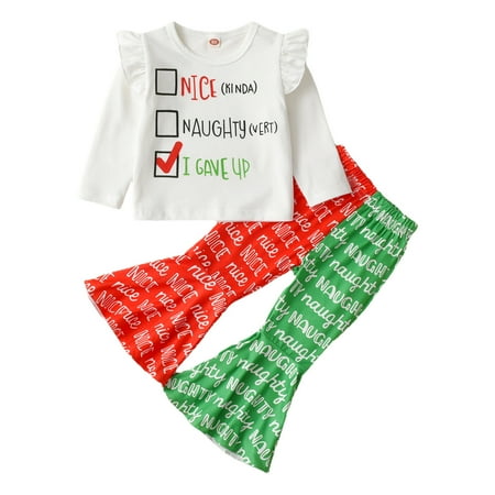 

JUMESG Girls Fall Outfits Clearance Fall Outfits for Toddler Girls Two Piece Top and Legging Sets for Baby Girls Clothing (White 18-24 Months)