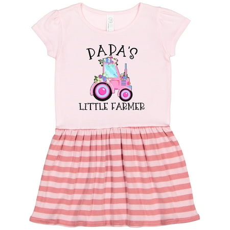 

Inktastic Papa s Little Farmer- Pink Tractor and Flowers Gift Toddler Girl Dress