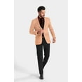 thumbnail image 3 of Light Salmon Men's Party Jacquard Suit Jacket Slim Fit Blazer, 3 of 5