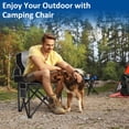 thumbnail image 4 of FREESKY Camping Chair, Oversized Padded Folding Camp Chair Supports 480 lbs, Portable Quad Armchair with Cooler Bag and Storage Pocket, 2 Pack, Black, 4 of 7