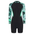thumbnail image 4 of Alvivi Women Long Sleeve UPF 50+ Boyleg Swimsuit One Piece Shorty Wetsuit for Surf/Dive/Swim Green S, 4 of 7