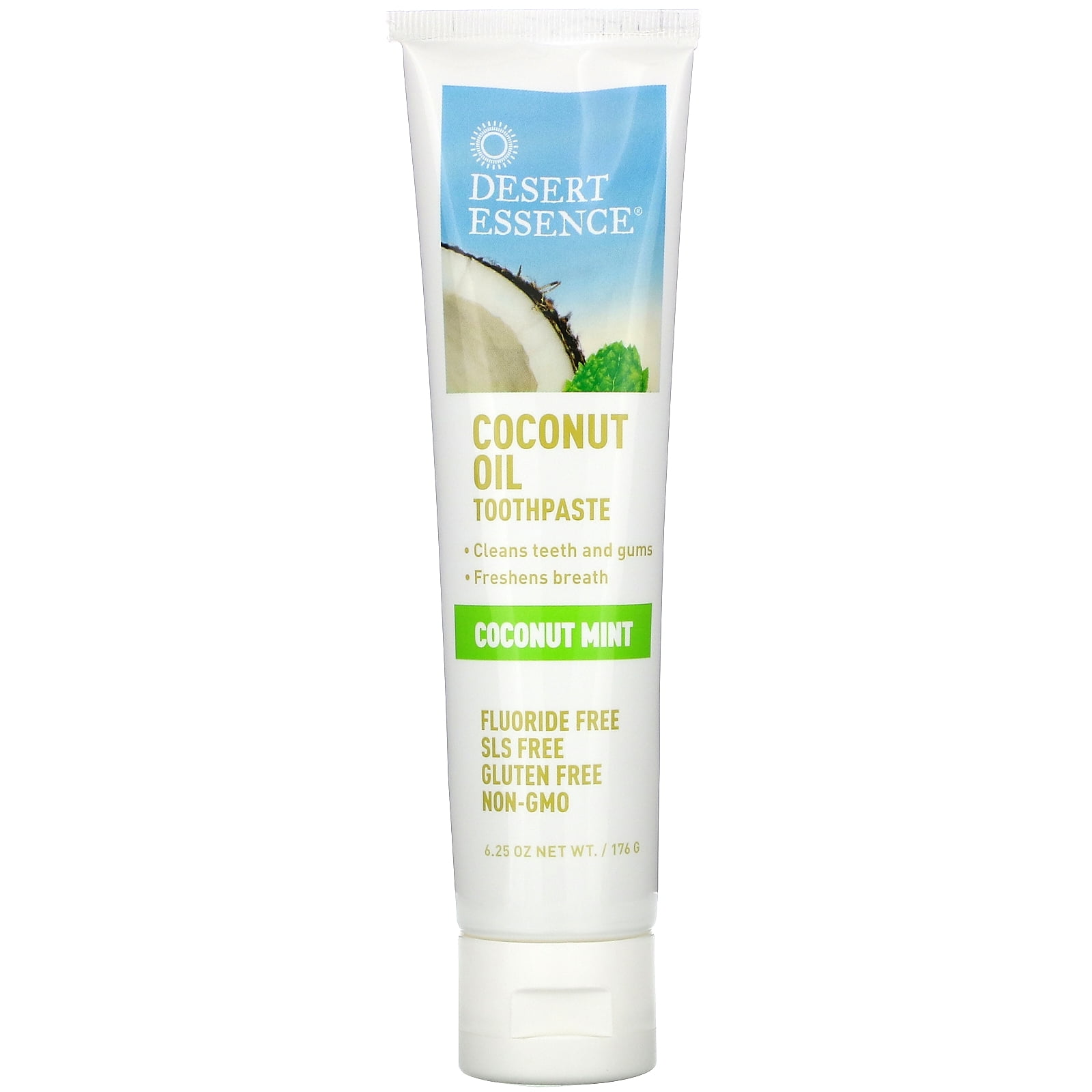 Desert Essence Coconut Oil Toothpaste, Coconut Mint, 6.25 oz (176 g