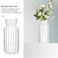 thumbnail image 3 of Striped Glass Vase Decorative Flower Container Water Planter Vessel Adornment, 3 of 9