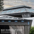 thumbnail image 3 of Mondawe 14'×20' Upgraded Metal Hardtop Gazebo: Drainage, Double Galvanized Roof, Curtains & Netting，Gray, 3 of 9