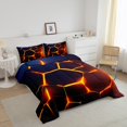 thumbnail image 3 of Manfei Gradient Honeycomb Full Size Comforter Sets, Neon Orange Bedding Sets, 3pcs, 3 of 7