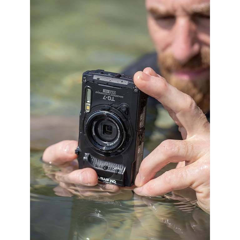 Olympus OM SYSTEM Tough TG-7 Point-and-Shoot Digital Camera (Black
