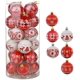 thumbnail image 1 of Juego de 24 Adornos de bolas de Navidad irrompibles Sincero 6 cm color rojo blanco, 1 of 8