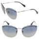 thumbnail image 1 of MIU MIU SMU 54P Oversized Gold Blue Rimless Metal Sunglasses MU54PS Authentic, 1 of 6