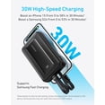 thumbnail image 5 of Anker Power Bank, 20,000mAh 30W Max Fast Portable Charger with Built-in USB-C and MFi Certified Lightning Cables, USB-C&A, Battery Pack Compatible for iPhone 17/16/15/14 Series, MacBook, Galaxy, 5 of 5