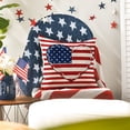 thumbnail image 4 of Sm:)e Love Heart Firework Stars 4th of July Throw Pillow Cover 18x18 Inch Set of 4, Polyester Patriotic Outdoor Pillow Case for Sofa Couch, 4 of 6