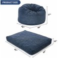 thumbnail image 3 of 2-in-1 Giant Bean Bag Chair Bed for Adults | Convertible Folding Sofa Bed Lounger | Ultra Soft Corduroy Floor Couch with Removable Washable Cover | Perfect for Living Room, Dorm Room, 3 of 8