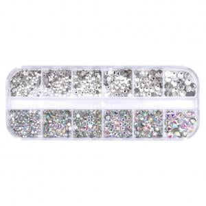 - Fancyleo 2 box Mixed Size Transparent glass rhinestone Flat Back Rhinestones