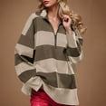 thumbnail image 4 of LOVZFMLL Sweaters for Women, Acrylic V-Neck Ribbed Pullover Striped Color Block Fashion Polo Loose Long Sleeve Tops Warm Fall Winter Clothes, 4 of 8