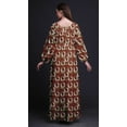 thumbnail image 2 of Bimba Polyester Georgette Geometric & Rose Wreath Floral Printed Womenâ€™s Long Sleeve Elastic Waist MaxiÂ&nbsp;DressÂ&nbsp;Gown-Large, 2 of 5