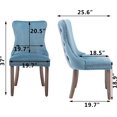 thumbnail image 3 of Velvet Upholstered Dining Chairs Set of 4, Wingback Kitchen Room Accent Chairs with Solid Wood Leg, Dinner Chairs with Nailhead Trim & Button Tufted Back, 3 of 7