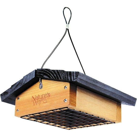Nature's Way Bird Products Cedar Upside-Down 1-Cake Multi-Bird Suet Feeder, 1 lb Capacity