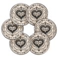 thumbnail image 2 of Haosy Set of 6 Drink Woven Coaster with Holder Heat Resistant Non-Slip Bar Coasters 4 Inches Victorian-style Floral Heart, 2 of 7