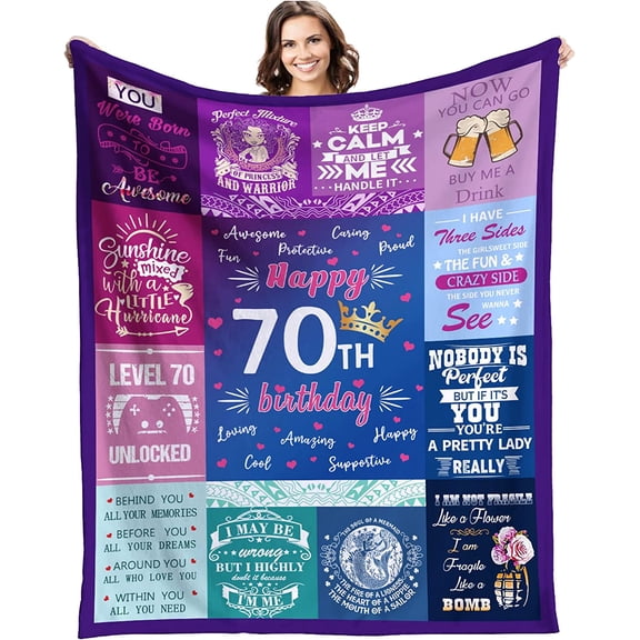 60th Anniversary Blanket Gifts Wedding for 60th, 60 Years of Marriage Gift for Wife, Parents, Friends - Warm 60th Wedding Idea Valentine's Day Gift Idea (50"x60")