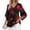 Red, variant on Fashion Tops for Women, Women's Ruffle 3/4 Sleeve Floral Tunic Tops V Neck Double Layers Loose Fit Chiffon Flowy Blouses Shirt, Graphic Trendy Tees
