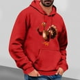 thumbnail image 2 of VBTAPA Thanksgiving Turkey Hoodies for Men Novelty Holiday Party Hooded Sweatshirt Loose Casual Pullover Hoodie Thankful Grateful Blessed Sweatshirt with Pocket Flash Sales Today Red XL, 2 of 5