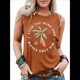 thumbnail image 1 of Camiseta de Tirantes de Playa de Verano para Mujer, Chaleco Naranja Quemado (Imagen A Color y Letras Blancas) S, 1 of 5