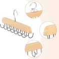 thumbnail image 3 of Popular! Belt Rack, Wardrobe Wooden Belt Storage Rack, Large Capacity Wardrobe Belt Rack With 14 Hooks, Premium Saving Belt RackClearance, 3 of 4