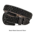 thumbnail image 2 of Decodeary Wide Application Rhinestone Belt Western Belt For Parties Bars And Concerts Modify Waist Line Black 135cm 1Set, 2 of 6