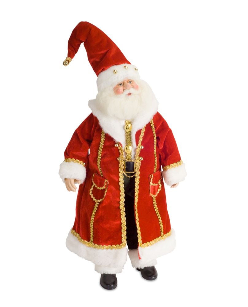 Father Christmas Santa Gold Ringing Jingle Bell Hand Held 6" Bell Fancy Dress 