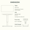 thumbnail image 6 of FLEXISPOT Home Office Electric Height Adjustable Standing Desk 48" x 30" Memory Programmable Presets Computer Desk (White Frame+ White Top), 6 of 11