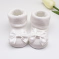 thumbnail image 4 of lnmuld Cotton Socks Children Kids Socks Soft Bottom Toddler Shoes Socks Bowkot Princess Socks Floor Socks 1PC Socks + 1PC Bow Hairband Fall Socks Size:0 Months, 4 of 6