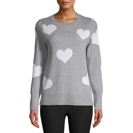 Time and Tru Womens Heart Sweater