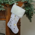 thumbnail image 2 of Northlight 19" Ivory White Gold Foil "Merry" Christmas Stocking with White Faux Fur Cuff, 2 of 2
