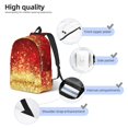 thumbnail image 3 of Rateoe Red Gold Glitter Pattern Durable Canvas Backpack for Men & Women – Stylish & Lightweight – Adjustable Straps, Multiple Pockets – Fits 15-17 Inch LaptopsSmall, 3 of 5