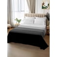 thumbnail image 2 of Black Grey Ombre Queen Size Flat Sheet, Wrinkleproof & Fadeproof Cooling Flat Bed Sheet Only, Modern Abstract Art Farmhouse Striped Breathable Soft Bedding Top Sheets 90 x 102 Inches, 2 of 8
