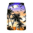 thumbnail image 4 of Xysaqa Men's Big & Tall Bathing Suit Board Shorts Mens Swim Trunks Holiday Hawaiian Beach Shorts Palm Tree Printed Swimsuit Elastic Waist Drawstring 3X 4X 5X Clearance, 4 of 5