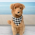 thumbnail image 3 of Teddy Kerchief Long Lifespan Easy to Wear - Cotton Checkerboard Grid Dog Bandana - for Spring, 3 of 8