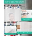 thumbnail image 4 of No Hook Shower Curtain with Snap-in Liner, 4th of July Gnomes Waterproof Fabric Bathroom Curtains, Star Independence Day Black Plaid Bath Curtains & Mesh Top Window 60"x72", 4 of 6