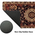 thumbnail image 3 of Vintage Rug Gaming Mouse Pad - XL Dark Brown Retro Carpet Aesthetic, Extended Large Mat, Non-Slip Rubber Base, Stitched Edge, Flower Keyboard Pad Playmat for Computer, 31.5x11.8 Inch, 3 of 6