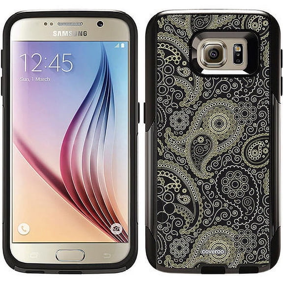 Paisley Black and Tan Design on OtterBox Commuter Series Case for Samsung Galaxy S6