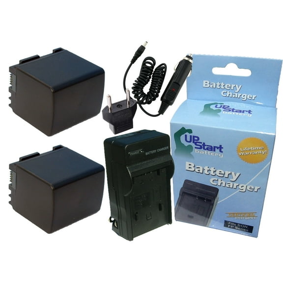 2x Pack - Canon BP-819 Battery   Charger with Car & EU Adapters - Replacement for Canon BP-819 Digital Camcorder Battery and Charger (Decoded, 2700mAh, 7.4V, Lithium-Ion)