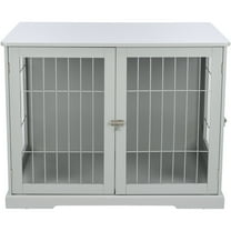 TRIXIE 38.7" Dog Crate, Indoor Crate Table for Dogs Up to 65 lb, Large Dog Kennel, Gray