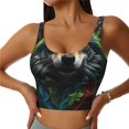 thumbnail image 1 of Balery Realistic Style Colorful Wolf Sujetadores deportivos con espalda cruzada para mujer, acolchados, sin costuras, de alto impacto, ideales para yoga, gimnasio, entrenamiento y fitness.-, 1 of 8