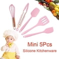 thumbnail image 1 of Utensilios de cocina de silicona para niños, juego de utensilios de cocina, mini utensilios de cocina antiadherentes, espátula, colador, herramienta para hornear, masa para cocinar, raspado, color, 1 of 3