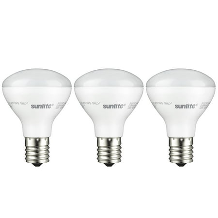 

Pack of 3 Sunlite R14/LED/N/E17/4W/D/27K LED R14 Reflector Floodlight 4 Watt (25W Equivalent) Light Bulbs Intermediate (E17) Base 2700K Warm White