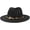 Black, variant on Women Straw Panama Hat Travel Fedora Beach Sun Hat Summer Wide Brim Straw Roll up Hat UPF 50+