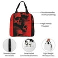 thumbnail image 3 of Bingfone Red And Black Abstract Skull Print Lunch Bag Insulated Lunch Box, Small Leakproof Cooler Food Lunch Containers Reusable High Capacity Lunch Tote Bags for Work, Travel, Outdoor, 3 of 5