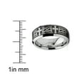 thumbnail image 3 of Metal Masters Mens Tungsten Ring Christian Cross Celtic Wedding Band Laser Etched Black 8mm, 3 of 5