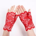 thumbnail image 4 of Ugoldhm Women's Short Lace Gloves, Fingerless Wrist-Length Gloves for Wedding & Party, 4 of 8